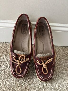 Sperry Top-Sider Angelfish Boat Shoes Cordovan Embossed Anchors Women's